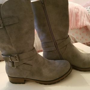 Gray Suede Boots